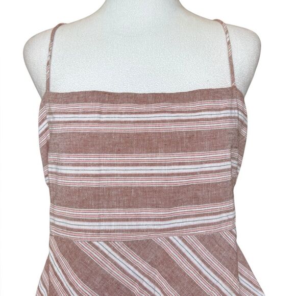 American Eagle Striped Pink Sleeveless Top Linen Cotton Blend Womens Large - Picture 8 of 13